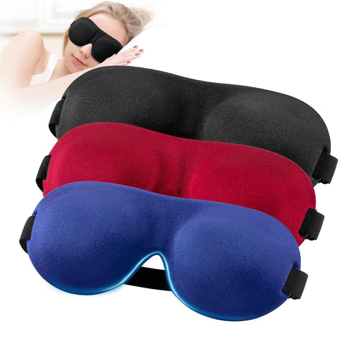 YIVIEW Sleep Mask for Side Sleeper Pack of 3, 100% Light Blocking 3D Eye Masks for Sleeping, Night Blindfold for Women Men