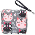 Adorable Pink Peri - Reusable Sanitary Napkin Pads Storage Bag Portable for Women Girls | Made of Nylon + Water Resistance + Reu