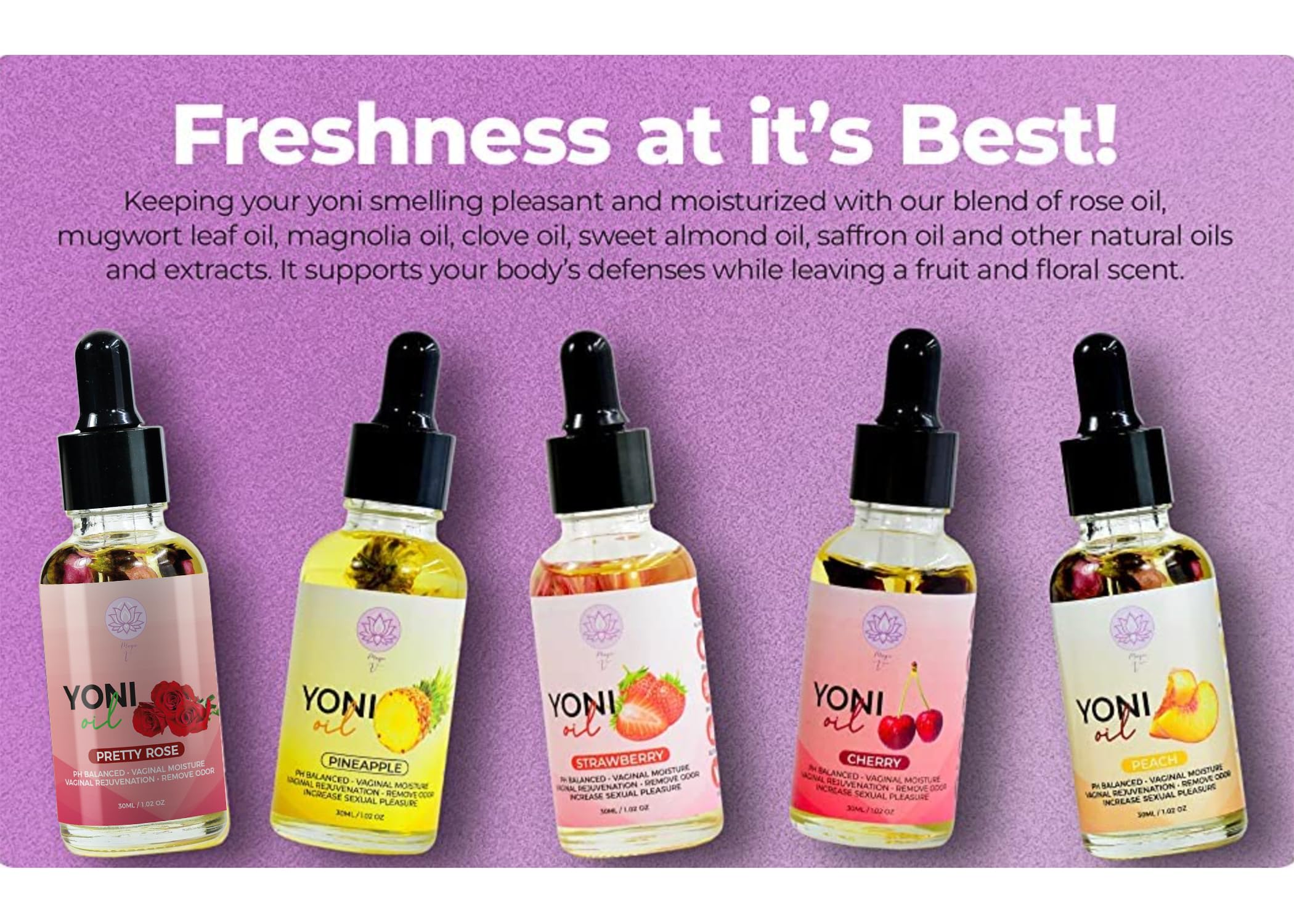 Magical V Yoni Oil for Women Organic Feminine Care Vaginal Moisturizer for Wetness (Rose) Ingrown Hair Ph Balance Feminine Body