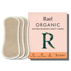 Rael Reusable Panty Liners Menstrual, Organic Cotton Cover - Postpartum Essential, Cloth Panty Liners for Women, Soft and Thin, 