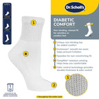 Dr. Scholl's Womens Diabetes & Circulator - 4 6 Pair Packs Non-binding Comfort And Moisture Management Socks, Black, 4-10 US