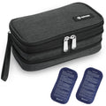 AUVON Insulin Cooler Travel Case, Expandable Insulated Diabetic Bag with 2 * 180g Ice Packs for Double Cooling Time, Portable Me