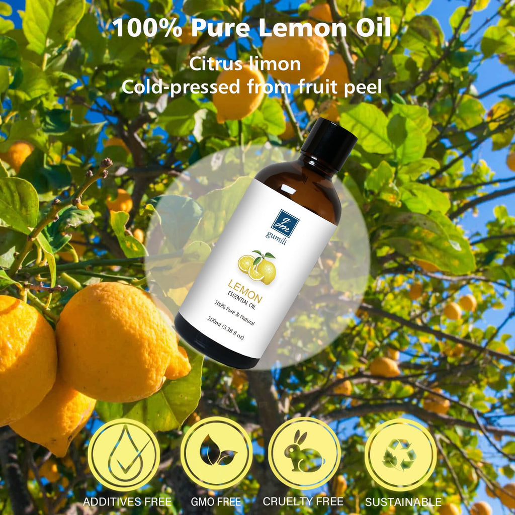 GM Gumili Lemon Essential Oil for Diffuser Household DIY Crafts, 100ML