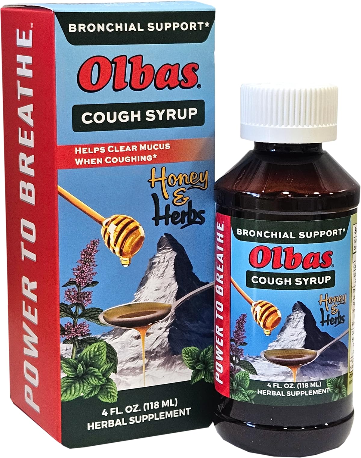 Olbas Cough Syrup - Herbal Cough Suppressant with Natural Essential Oils & Honey | Soothes Throat, Relieves Chest Congestion & S