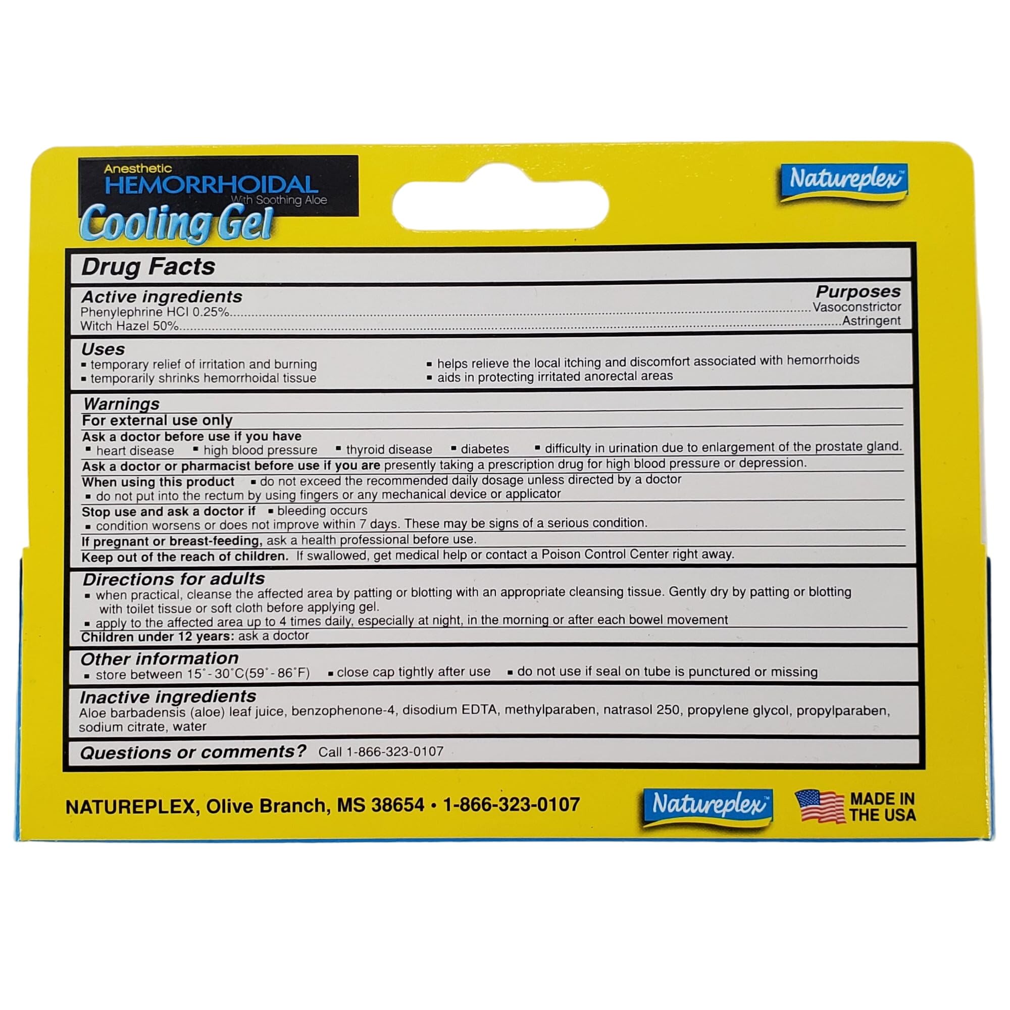 Anesthetic Hemorrhoidal Cooling Gel with Soothing Aloe 6 Pack