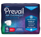 Prevail AIR Overnight Incontinence Briefs with Tabs - Unisex Adult Disposable Diaper with Overnight Absorbency - Size 1, 20 Coun