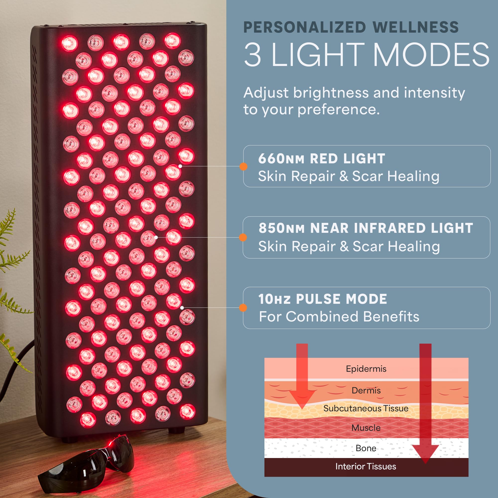 LifePro Red Light Therapy for Body, Face - Near Infrared Light Therapy Panel - Lessens Pain, Inflammation, Skin Health - 660nm a