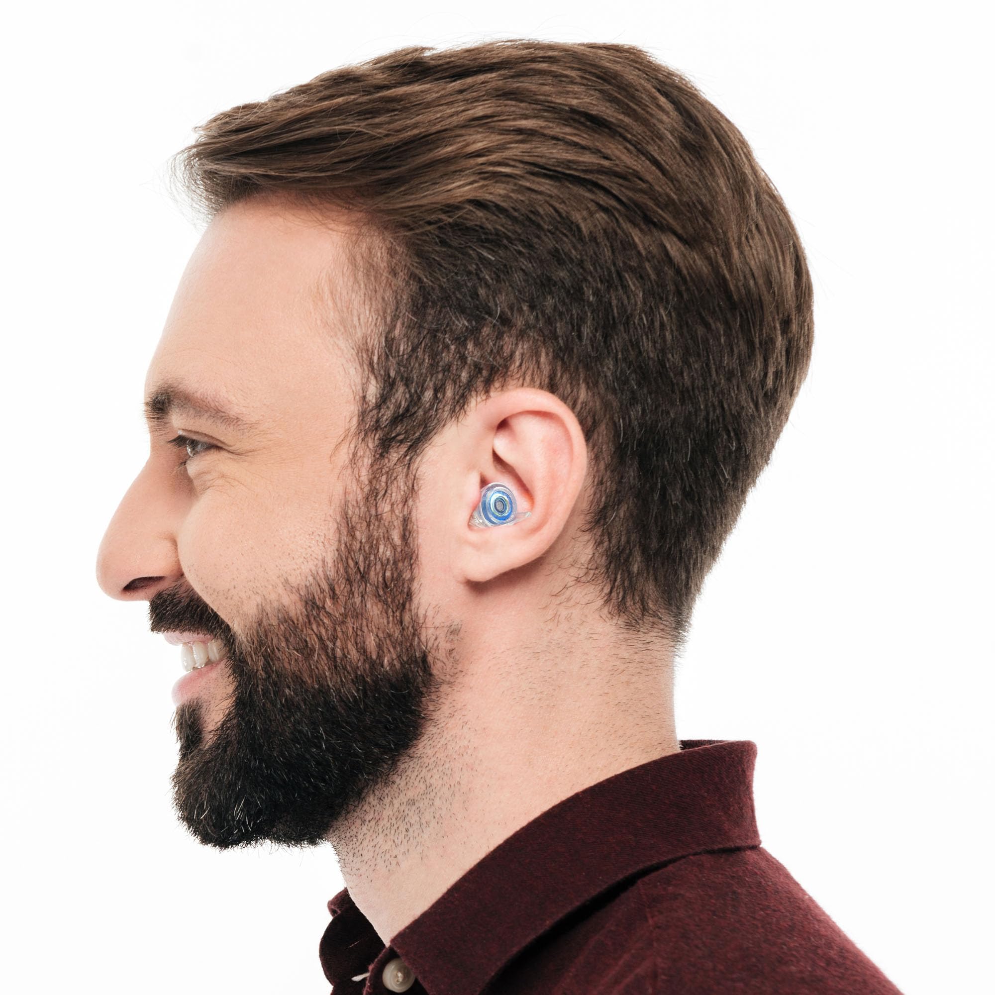 Eargasm High Fidelity Earplugs with Blue Filters - Reusable Noise Reduction Hearing Protection Ear-Plugs with Carrying Case for