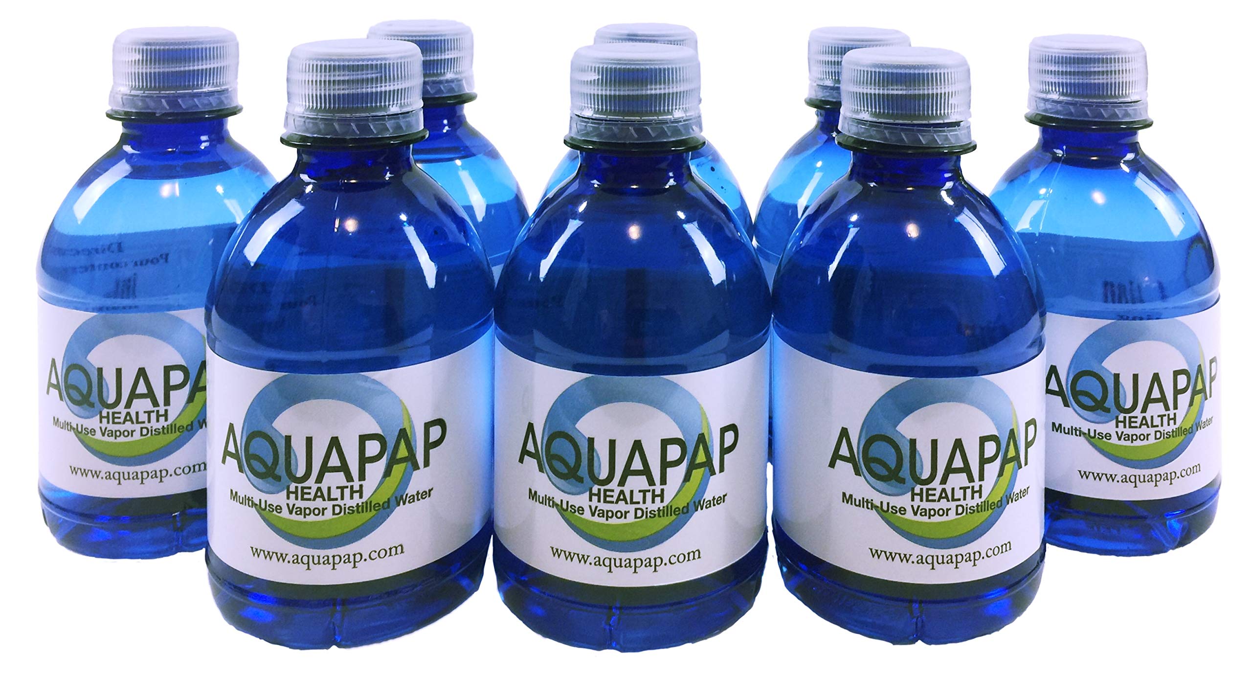 AQUAPAP Health Neti Pot Nasal Irrigation Vapor Distilled Water 8 Pack of 8oz Single Serve Bottles (Water only Does not Include n