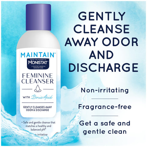 Monistat Boric Acid Feminine Cleanser, Fragrance Free Feminine Wash, 10 Fl Oz, 3 Pack