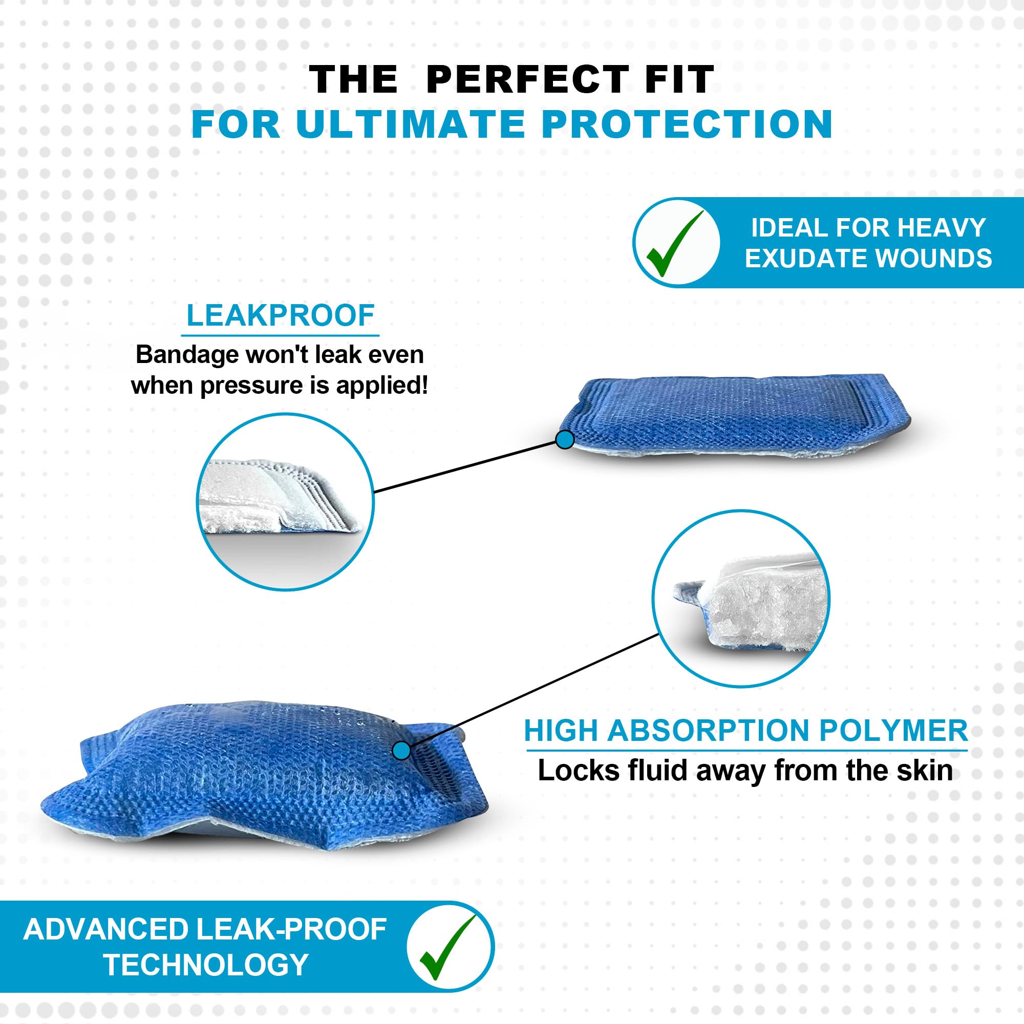 MedVance Super Absorbent Dressing, Non-Adhesive Pads for Wound Care, Pressure Ulcers & 1st/2nd Degree Burns, Superior Moisture A