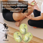 Serpentine Crystals and Healing Stones - Large Palm Stone Crystals Piedra - Crystal for Good Luck, Balanced Positive Energy, Med