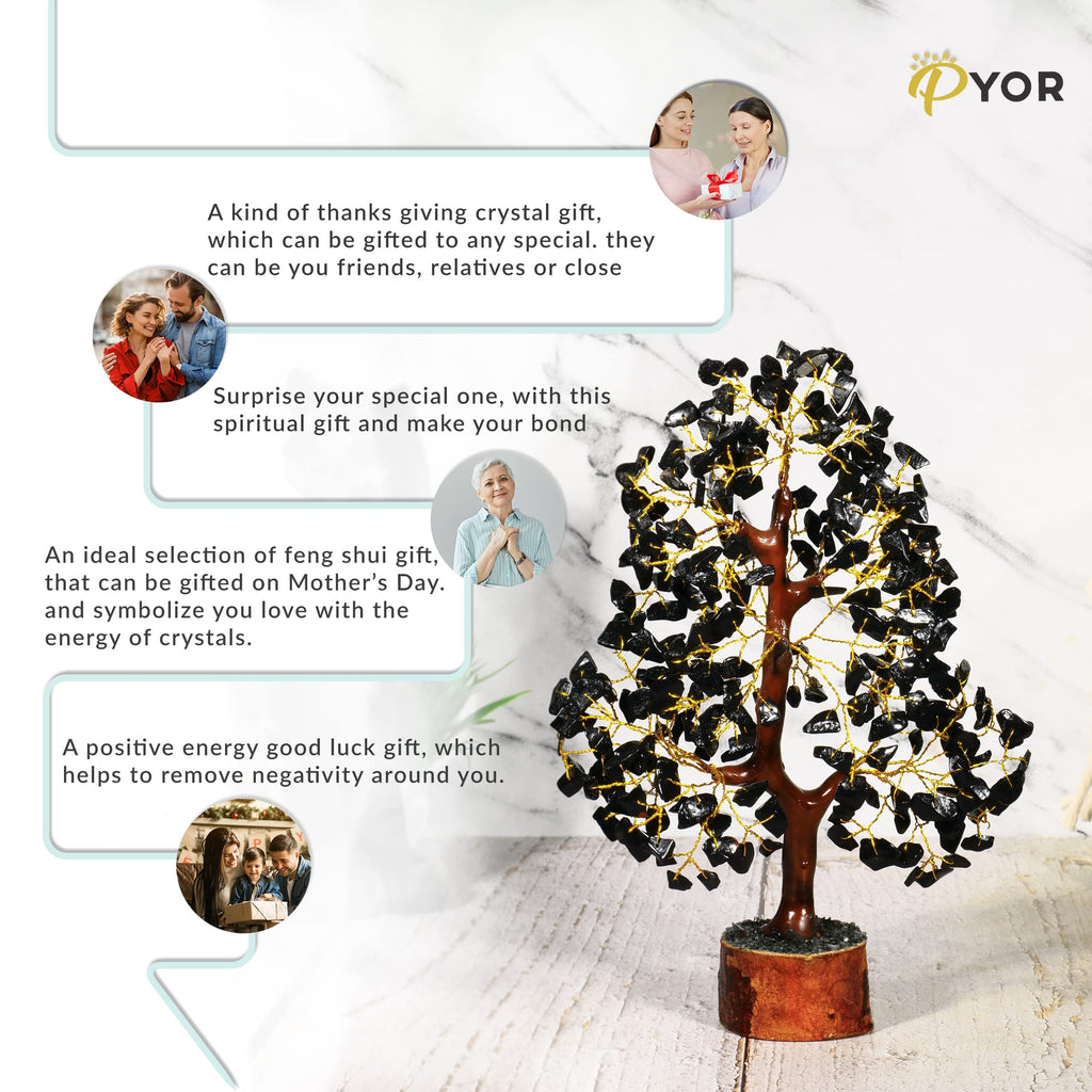 PYOR Black Tourmaline Stone, Crystal Tree, Crystal Tree Feng Shui, Black Tourmaline Crystals, Gem Trees, Positive Stones and Cry