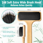 Bamboo Back Scratcher for Men, 22 Long Handle Wooden Back Scratcher For Women, Soft Wide Head Backscratchers for Comfortable B