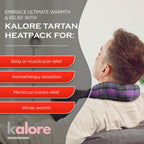 Microwavable Heating Pads for Winter Warmth, Back, Stomach & Head Comfort - Kalore Soft Cotton Tartan Neck Wrap - Even Heat Dist