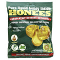 Honees Filled Menthol Cough Drops, Honey, Menthol & Eucalyptus Cough Drops- Natural Sore Throat Relief - Nothing Artificial -Thr