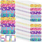 Tondiamo 600 Pieces 5 Styles Cartoon Bandages for Kids Flexible Adhesive Colorful Strips Waterproof Cute Bandages for Girls Repa