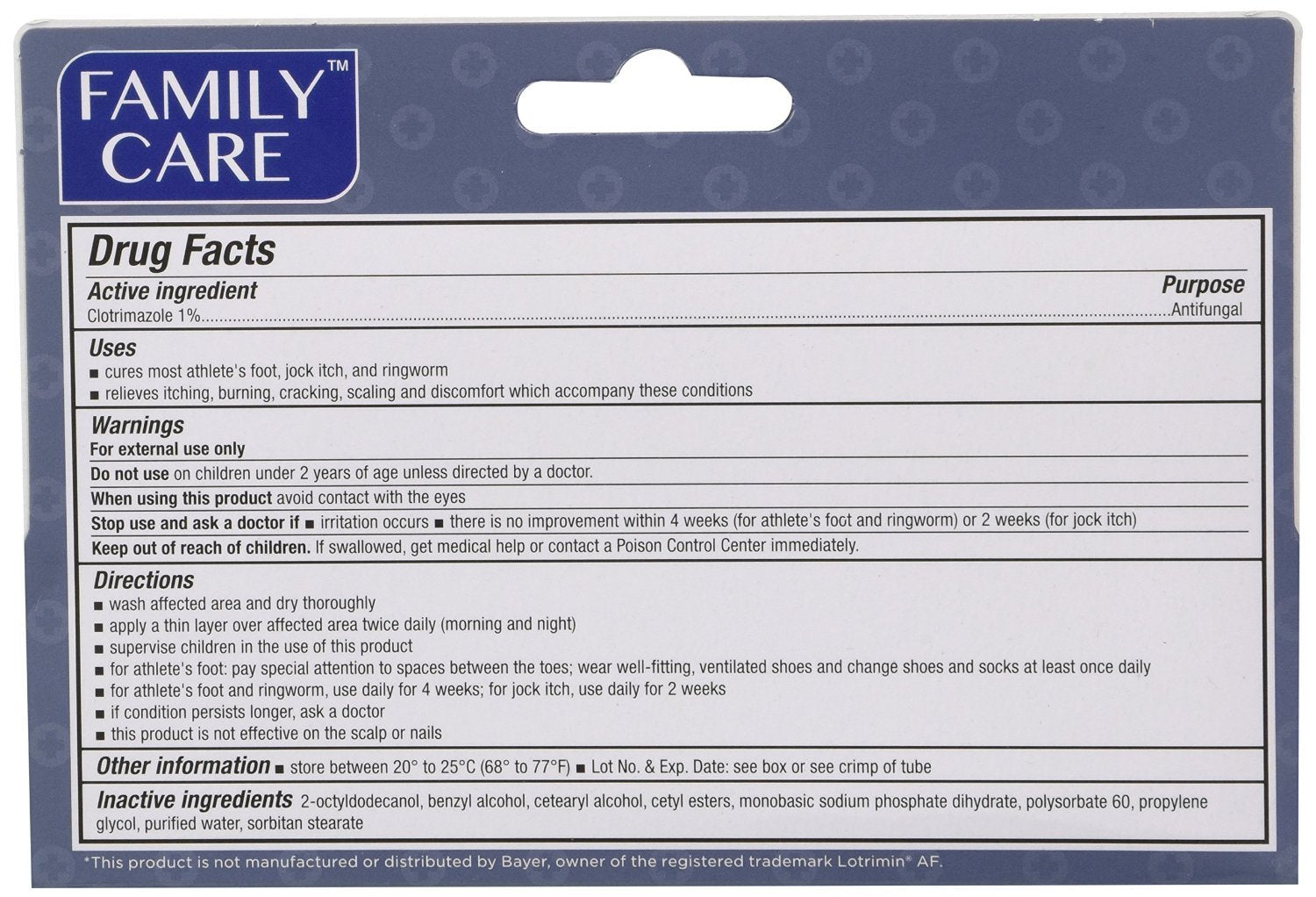 Family Care Clotrimazole Anti Fungal Cream, 1% USP Compare to Lotrimin 1oz mhtCXm, Pack of 5
