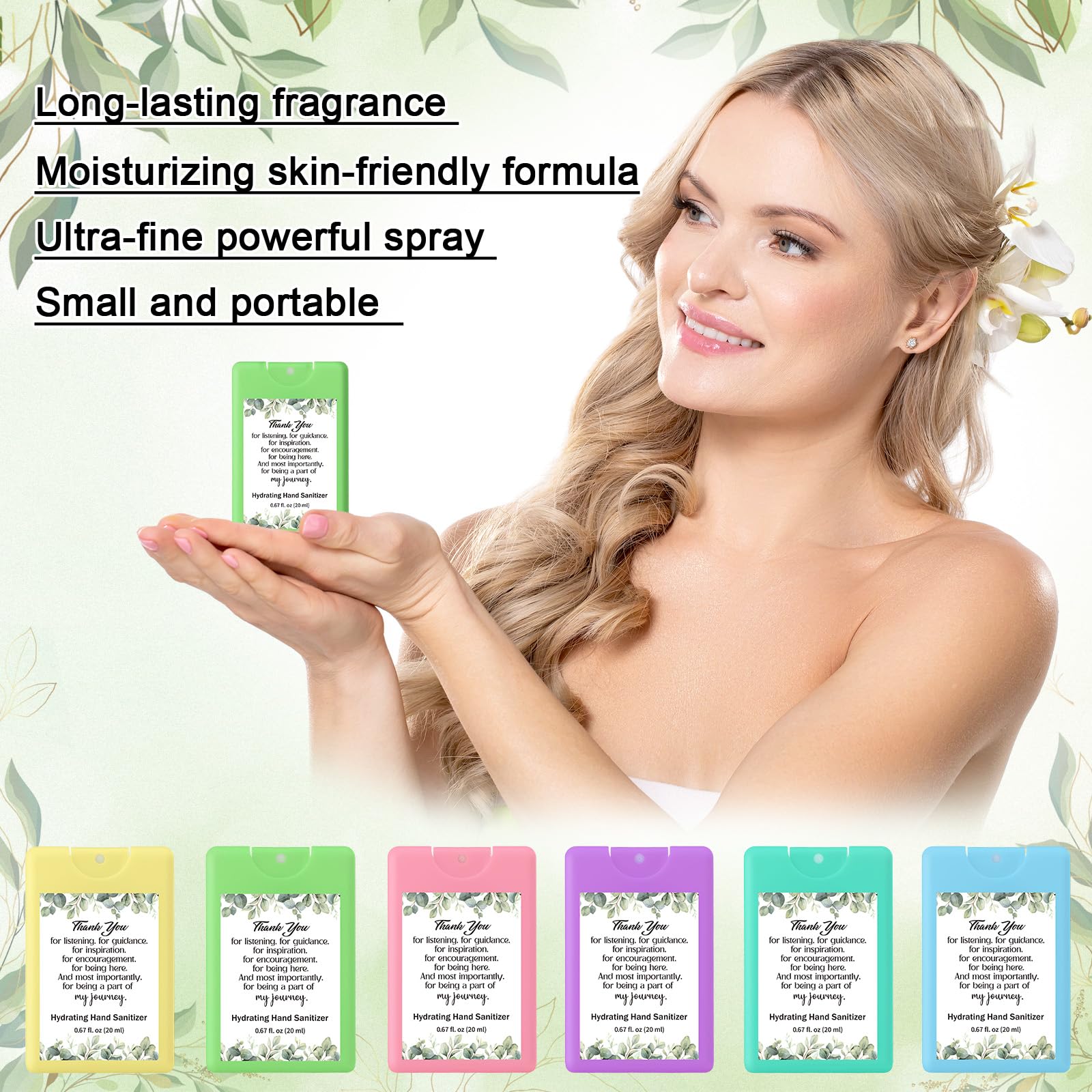 Dansib 24 Pack Mini Hand Sanitizer Spray Appreciation Inspirational Gifts Bulk Hydrating Hand Sanitizers Travel Size Thank You G