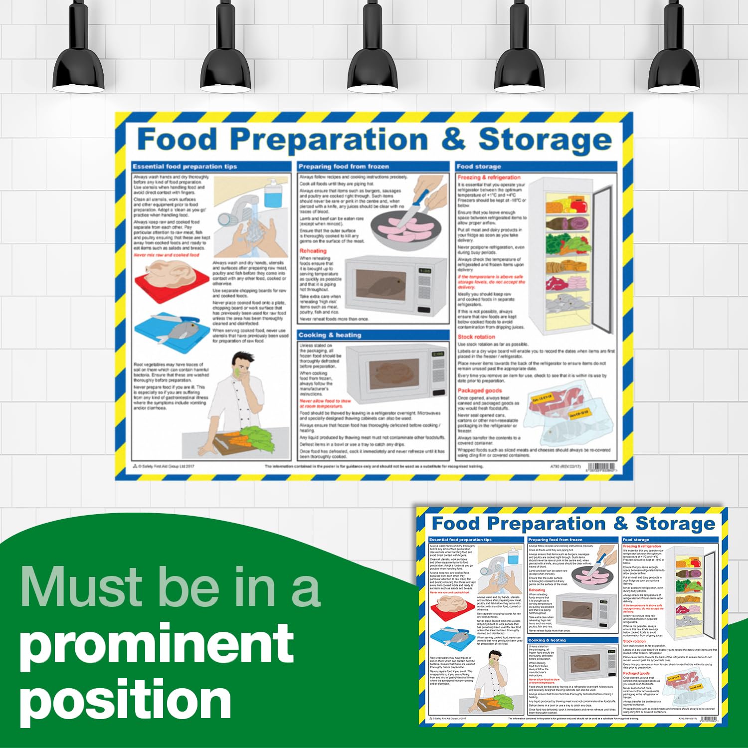 Safety First Aid Group Laminated Food Preparation and Storage Poster