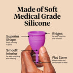 Lunette Menstrual Cup - Best Reusable Period Cup - Wear for 12 Hours and Reuse up to 10 Years, Pink Size 1 for Light to Moderate