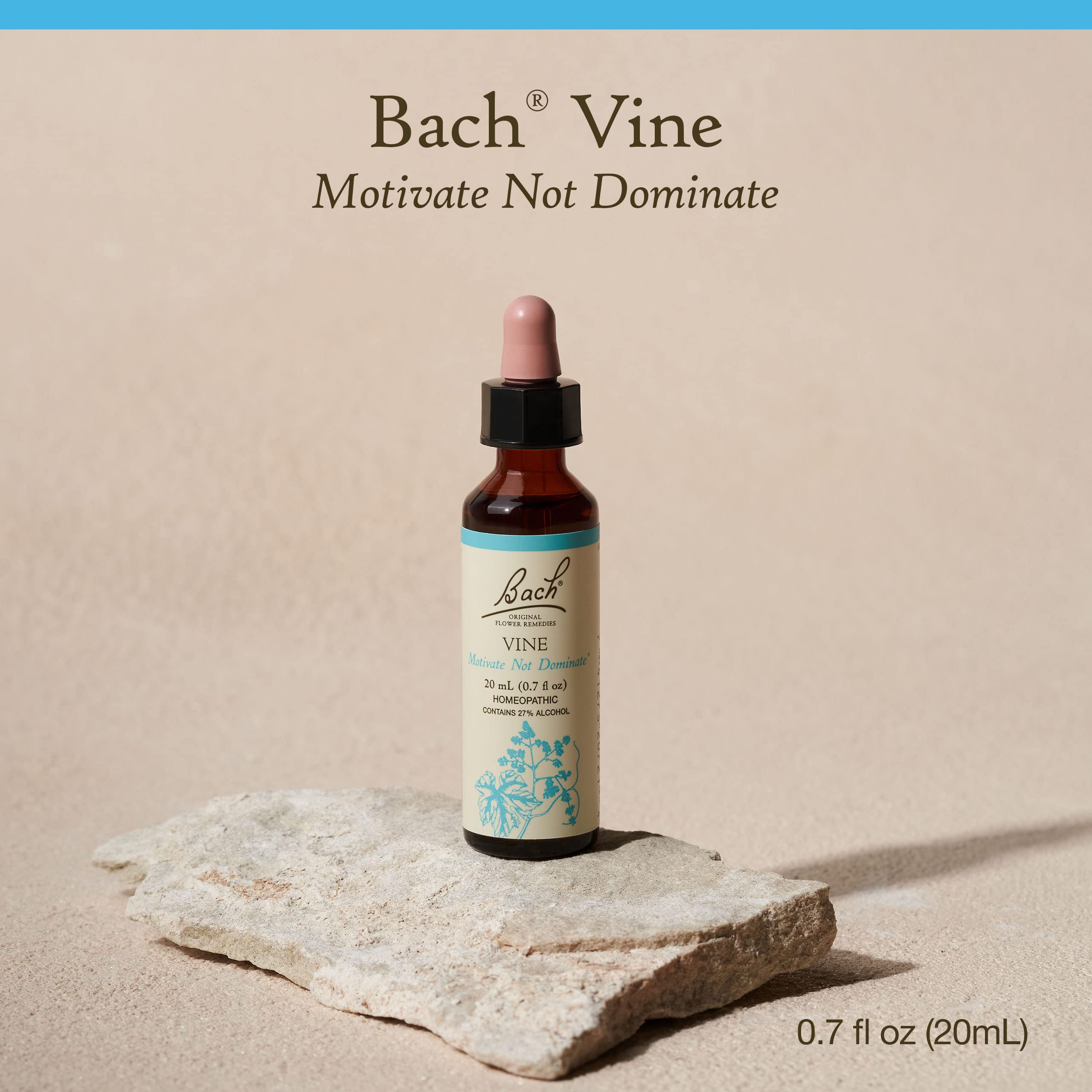 Bach Original Flower Remedies, Vine for Motivation, Natural Homeopathic Flower Essence, Holiday Gift for Him or Her, Vegan, 20mL