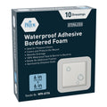 MED PRIDE Waterproof Silicone 6 X 6 Foam Wound Dressing (10-Count) Sterile, Adhesive Border | Home or Emergency Healing Supp