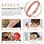 Jecanori Copper Magnetic Bracelets for Women,Adjustable 99.9% Solid Copper Bracelets,Valentine's Day Gifts Magnetic Jewelry with
