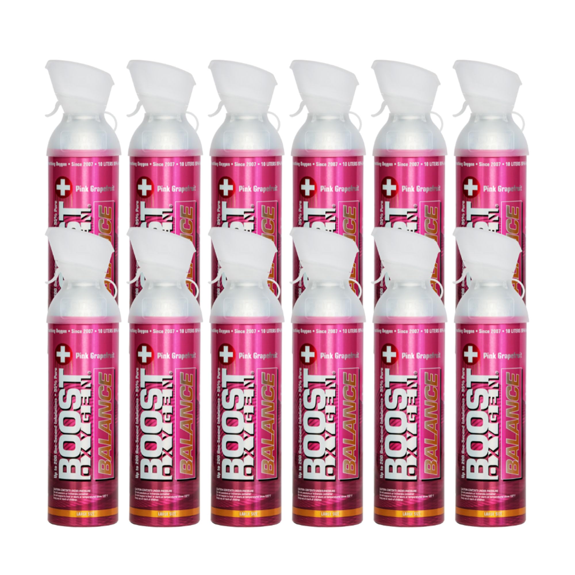 Boost Oxygen Large Balance Pink Grapefruit Aroma 10L Canister | Respiratory Support for Aerobic Recovery, Altitude, Performance 