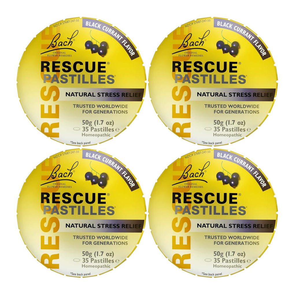 Bach Flower Essences Rescue Remedy Pastilles, Black Currant,1.7 Ounce, 4 Count