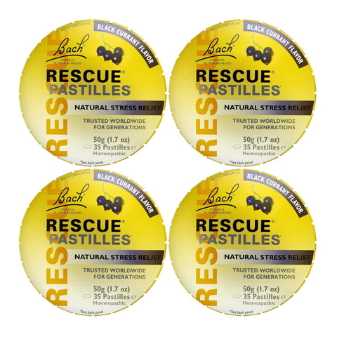 Bach Flower Essences Rescue Remedy Pastilles, Black Currant,1.7 Ounce, 4 Count
