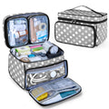 LUXJA Medicine Bag with 2 Detachable Clear Pouches, Pill Bottle Organizer with Detachable Dividers (Suitable for Home or Travel 