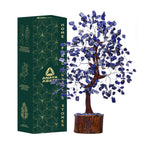 Lapis Lazuli Crystal Tree Meditation Accessories - Tree of Life Money Tree - Real Gemstones Crystal Decor Promotes Positive Ener
