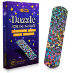 Glitter Bandages for Kids -(100 Count Box) Adhesive Bandage Strips w/Colorful Glitter Design & Latex-Free Individually Wrapped S