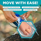 Homergy Hammer Toe Straightener Corrector Splint - 4 Broken Toe Wraps, Brace Orthopedic Separator, Cushioned Bandages, Heal Wrap