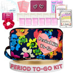 First Period Pal Pack to-Go Kit | 26 pcs | First Period Kit for Tweens | Teen Period Kit| Discrete Period Bag, Pads, Panty Liner