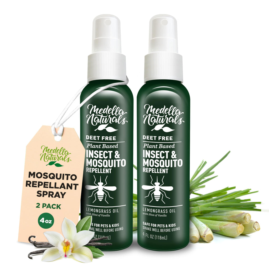 Deet-Free Insect & Mosquito Repellent Pack of 2 (4 oz) - Nice Smelling Insect Repellent with Lemongrass Oil Safe for Pets and Ki