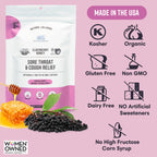 MommaBear Organics Handcrafted Kids Cough Lollipops - Natural Sore Throat Relief & Cough Drop Suckers for Kids 3+ - Elderberry B