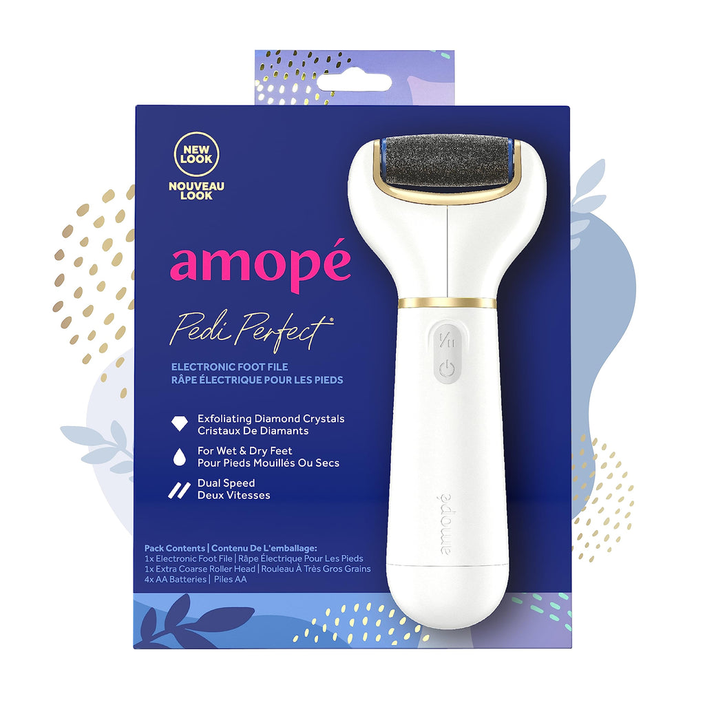 Amop   Pedi Perfect Electric Callus Remover Foot File w/ Diamond Crystals, Pedicure Tool for Feet, Removes Hard & Dead Skin, Fee