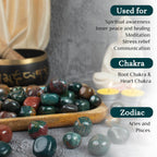 Crocon Bloodstone Tumble Stones Stones Set Pocket Crystal Healing Gemstones Tumble Collection Palm Stone Good Luck Charm Gift Cr
