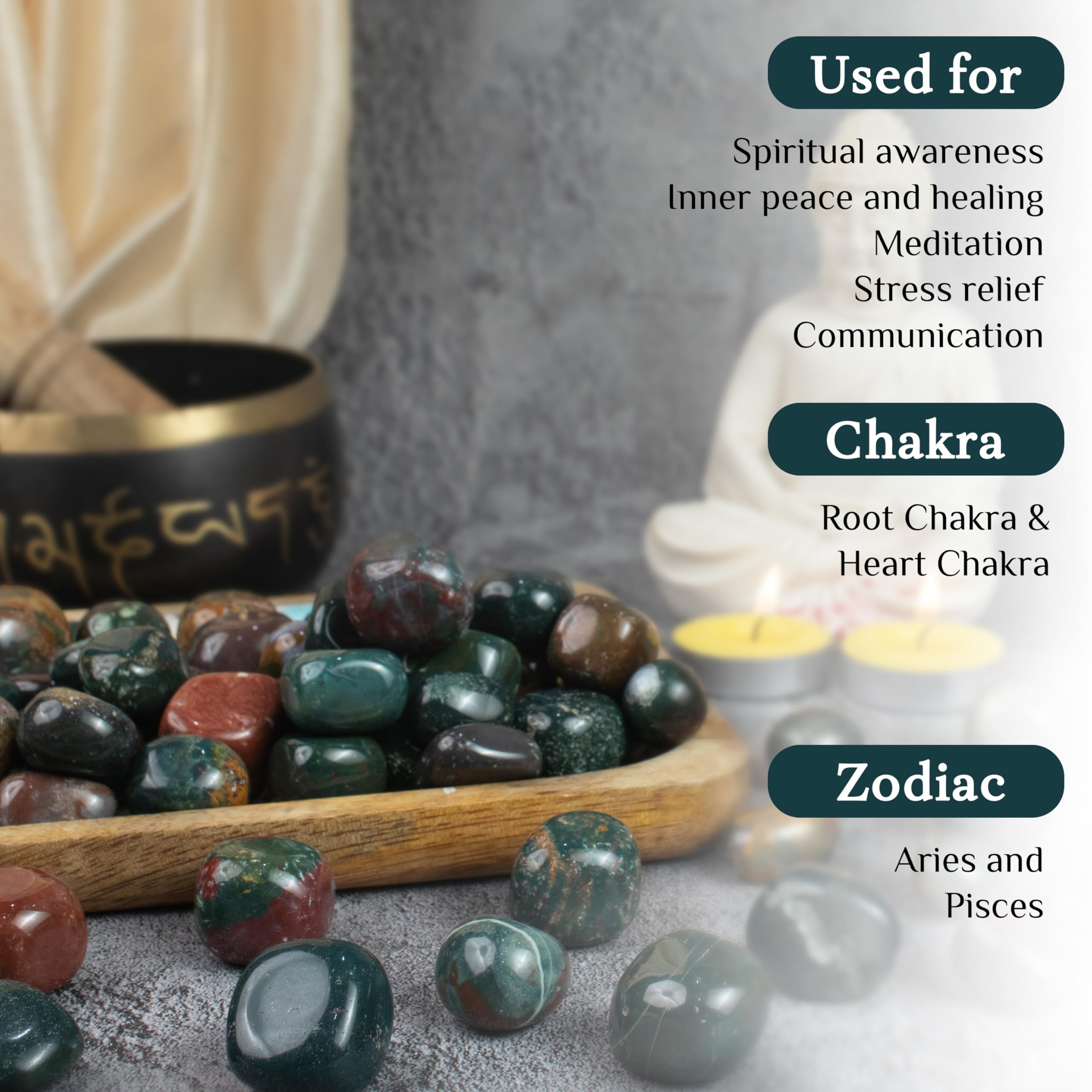 Crocon Bloodstone Tumble Stones Stones Set Pocket Crystal Healing Gemstones Tumble Collection Palm Stone Good Luck Charm Gift Cr