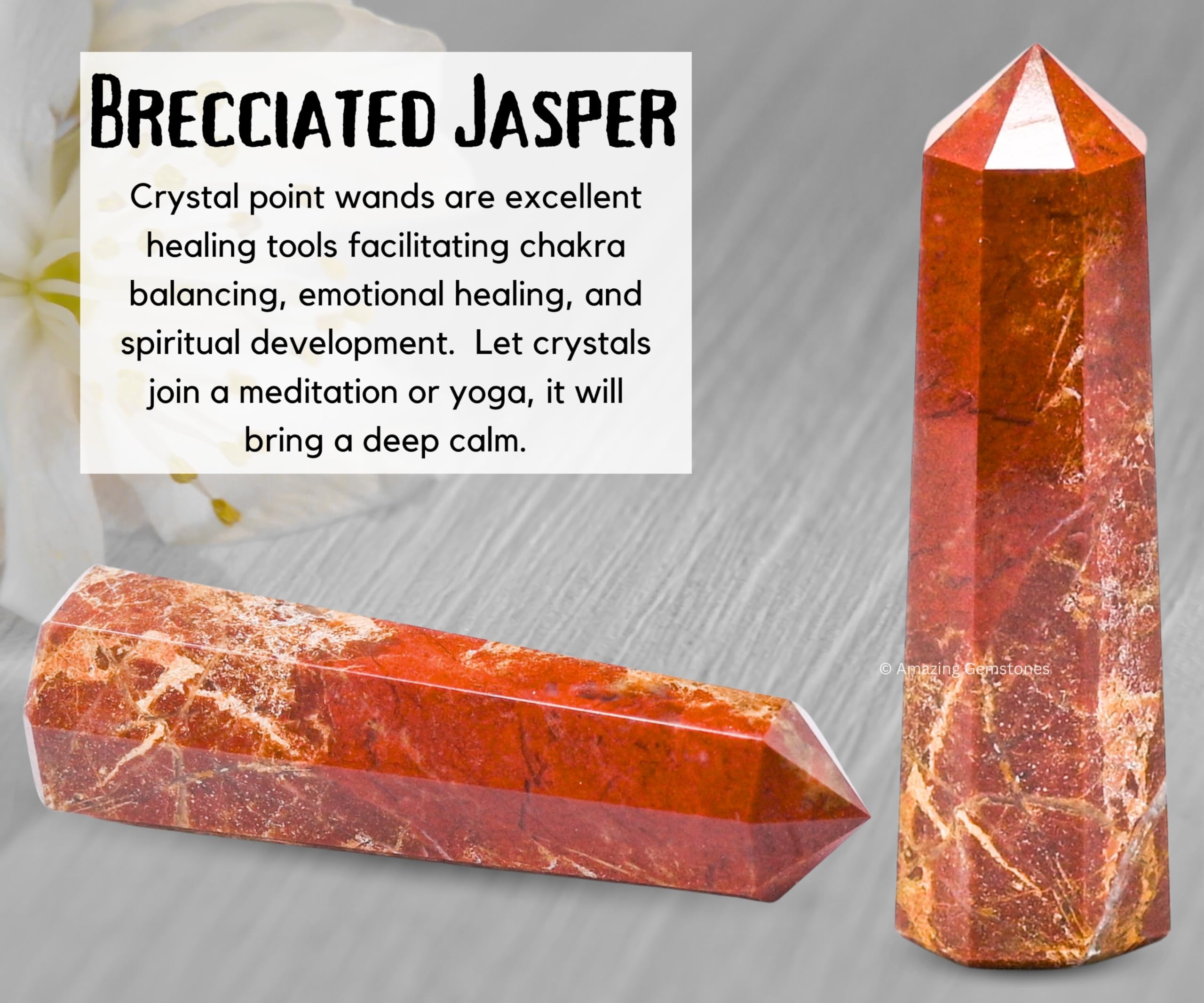 Brecciated Jasper Crystal Towers ~ Natural Healing Crystal Point Obelisk for Reiki Healing and Crystal Grid (2'' to 3'' INCH)