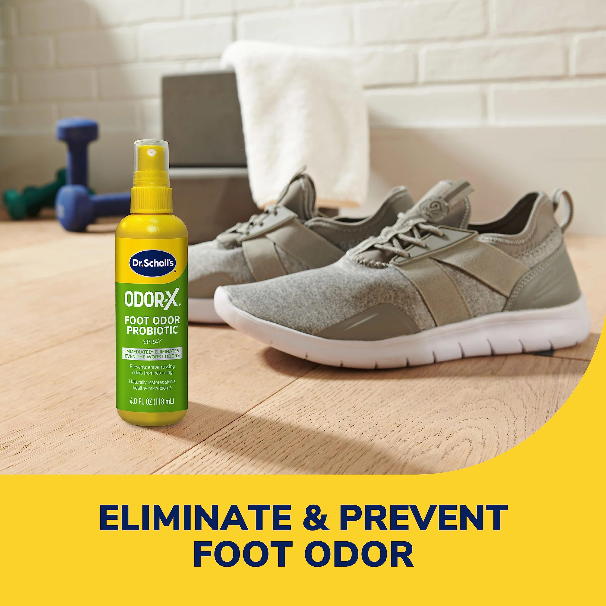 Dr. Scholls ODOR-X FOOT ODOR PROBIOTIC SPRAY, 4 oz // Immediately Eliminates The Worst Odors - Prevents Embarrasing Odors From