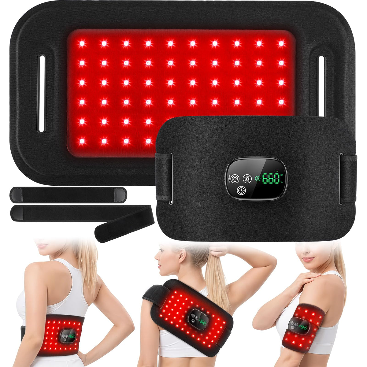 Cordless Red Light Therapy Pad for Body, 5000mAh Rechargeable 660nm and 850nm DualWavelength Light Therapy Mat, Red Light Thera