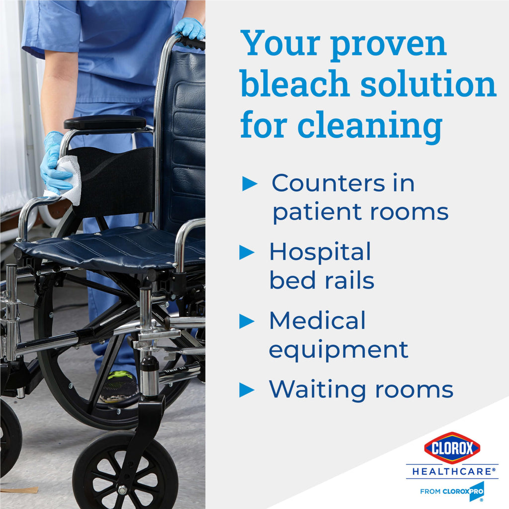 Clorox Healthcare Bleach Germicidal Wipes, 6.75 x 9, 70 Count Canister (Package May Vary)
