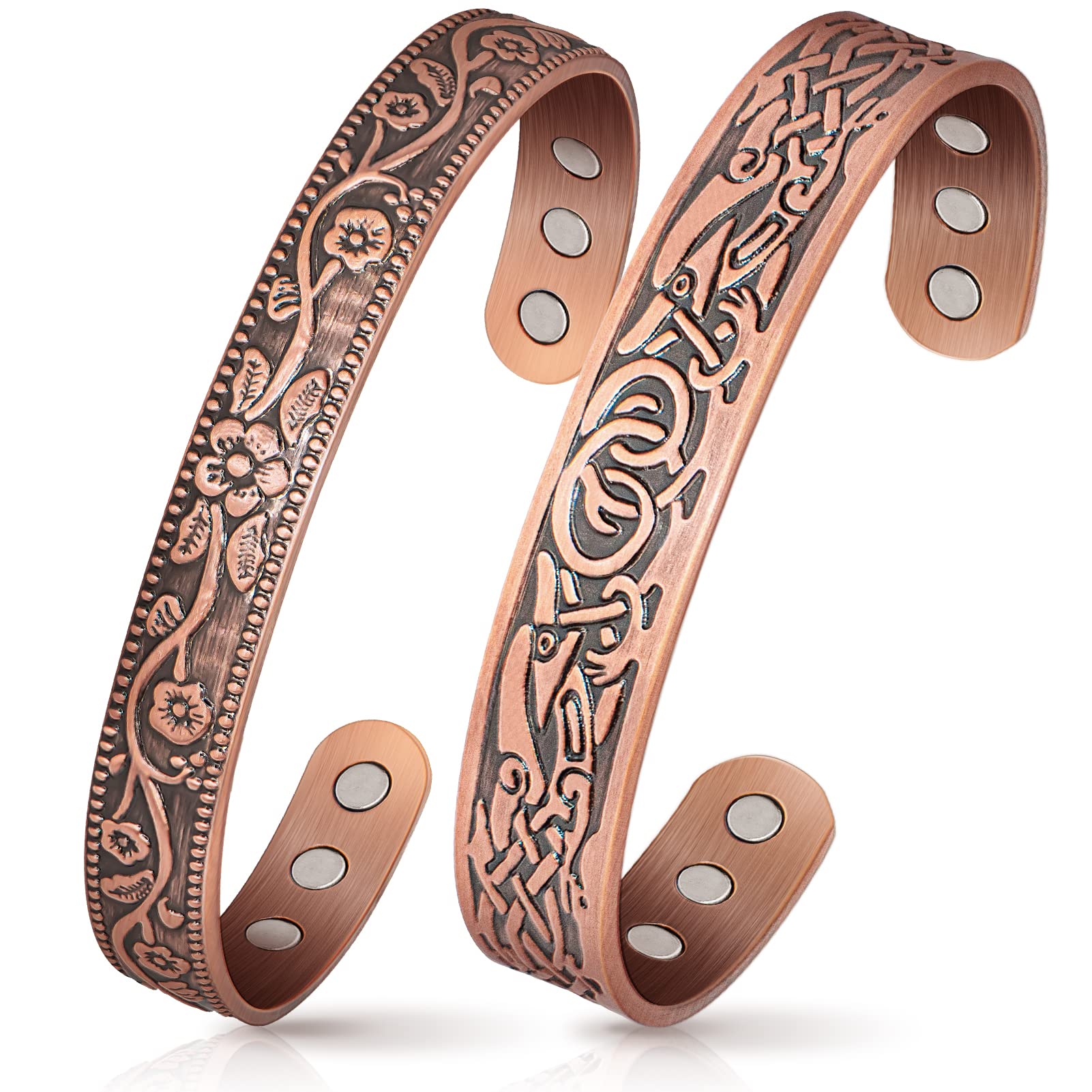 Lymph Drainage Magnetic Copper Bracelet: Magnetic Bracelets for Women & Men, Lymph Detox Bracelet with 6 Magnets - Jewelry Gift 