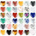 Nuenen 40 Pcs 0.8 Inch Heart Stone Bulk Valentines Gifts Heart Shaped Rock Worry Stone Tiny Trinkets Healing Crystal Gemstone Lo