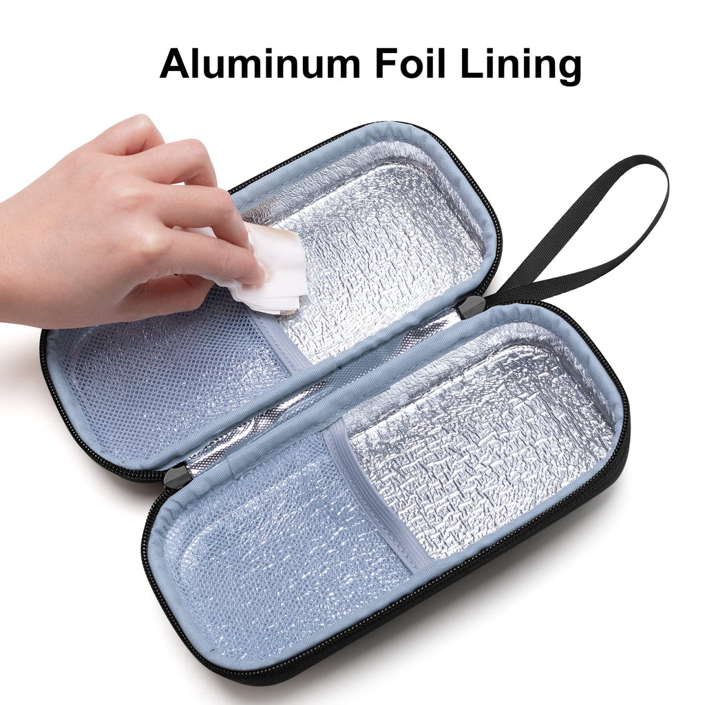 BAFASO Hard Insulin Cooler Travel Case with 2 Ice Packs, Insulin Travel Case for Insulin Pens and Diabetic Supplies, Black