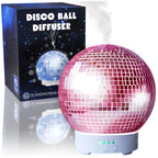 SCANDINORDICA Disco Ball Diffuser Rotating - 300 ML Essential Oil Diffuser with Whisper Quiet Operation, Night Lights, Cute Maxi