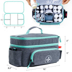 BAGSFY Travel Medicine Bag Organizer with Mini Medication Bag, Double Layers First Aid Kit Empty, Lockable Pill Bottle Organizer